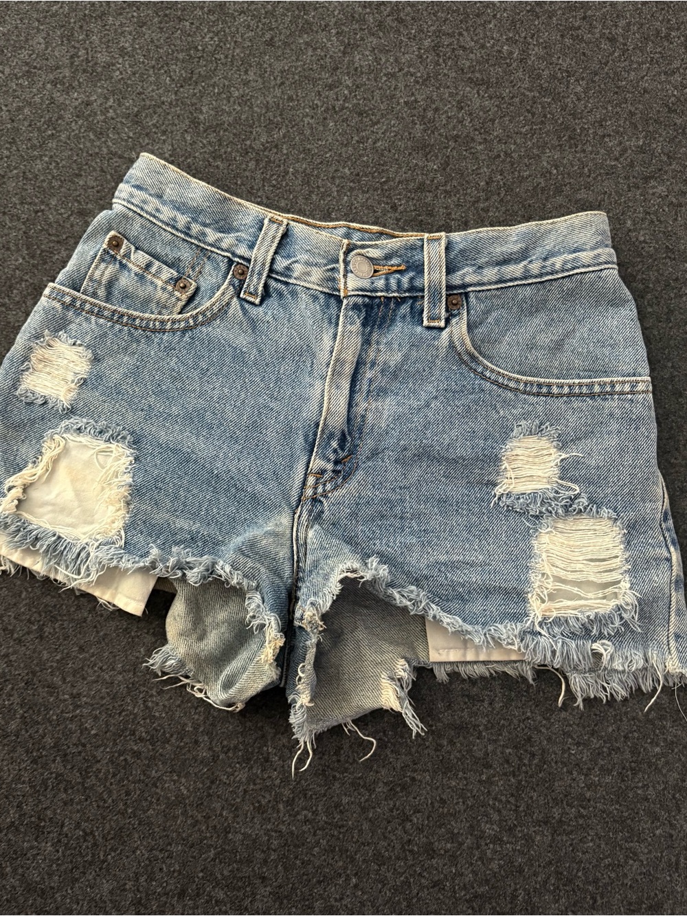 Vtg Levi’s 501 Jean Shorts Womens Sz 3 Cutoff Daisy Dukes Distressed Acid Washed